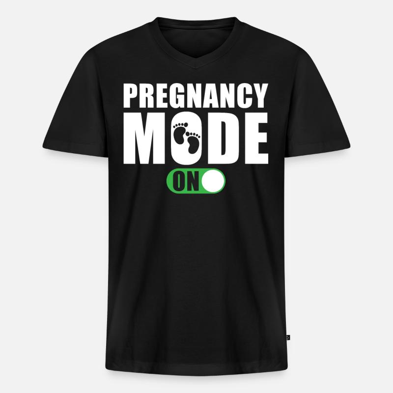Schwangerschaft Modus Ein - Männer Premium Bio T-Shirt mit V-Ausschnitt - Schwarz