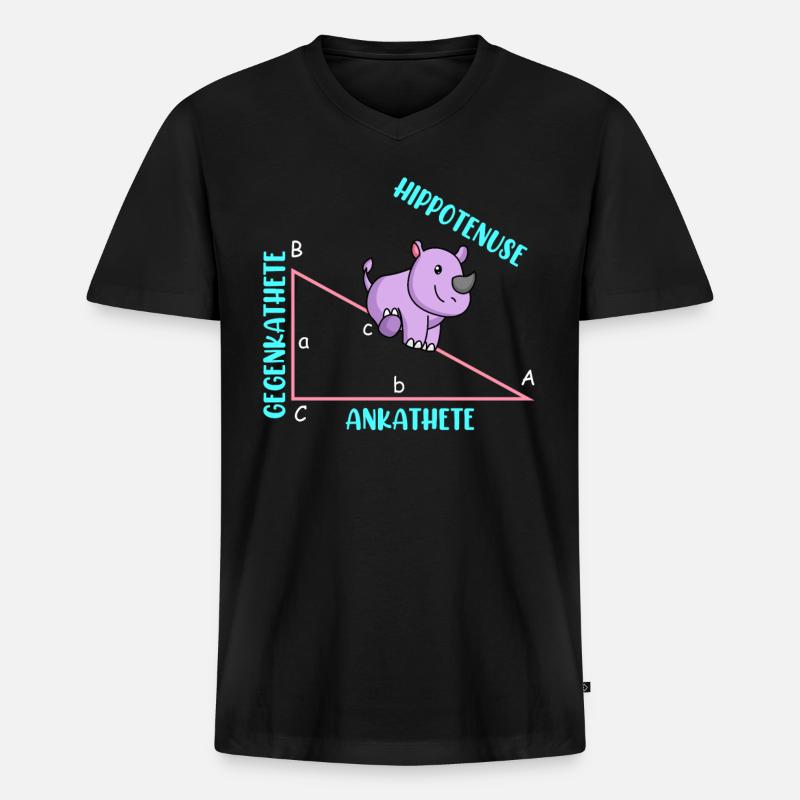 Mathematiker Mathelehrer Hippotenuse - Männer Premium Bio T-Shirt mit V-Ausschnitt - Schwarz