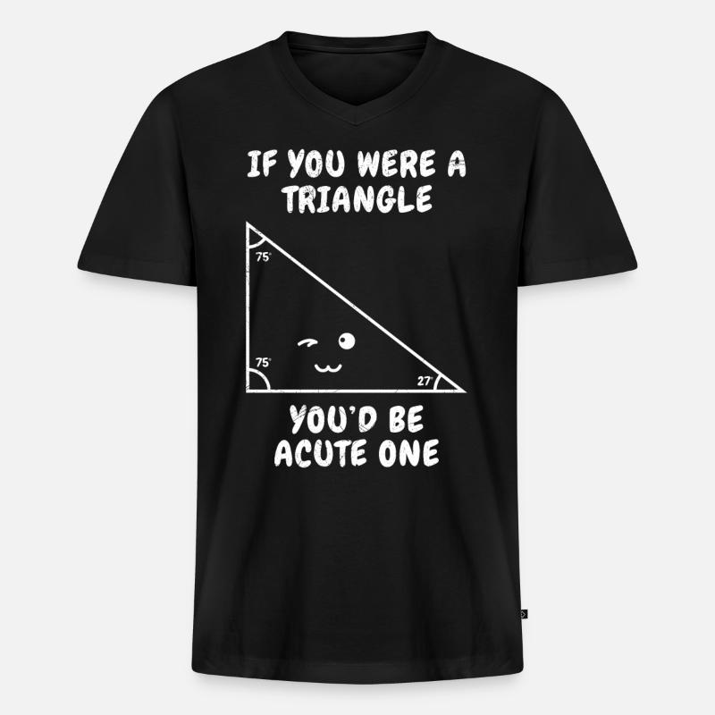Cute Triangle Math Couples - Men's Premium Organic T-shirt with V-neck - black