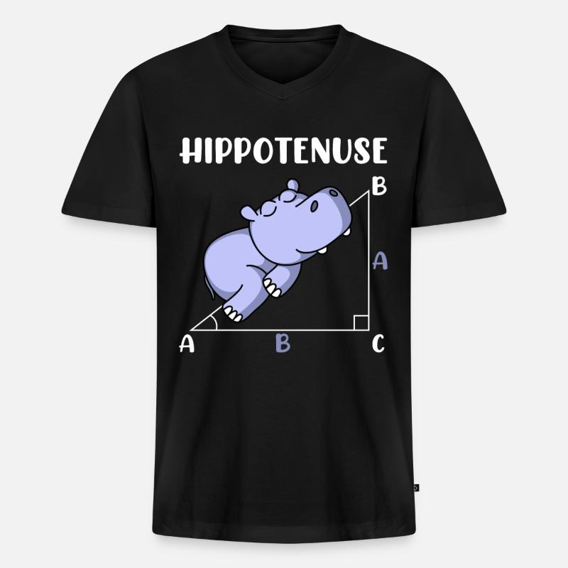 Hippotenuse fun math math - Men's Premium Organic T-shirt with V-neck - black