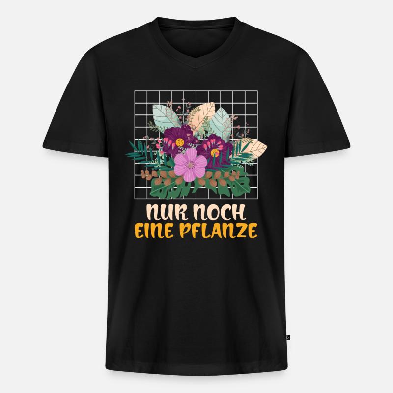 Nur noch eine Pflanze - Männer Premium Bio T-Shirt mit V-Ausschnitt - Schwarz
