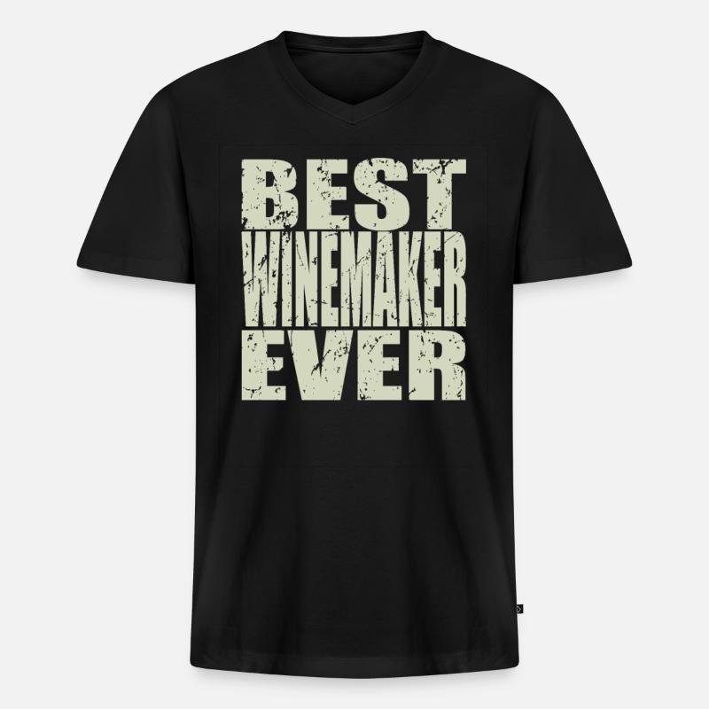 Best Winzer ever Winzer Geschenk - Männer Premium Bio T-Shirt mit V-Ausschnitt - Schwarz