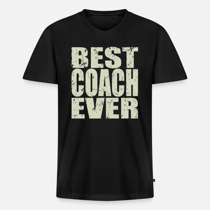 Best Coach ever Coach Geschenk - Männer Premium Bio T-Shirt mit V-Ausschnitt - Schwarz