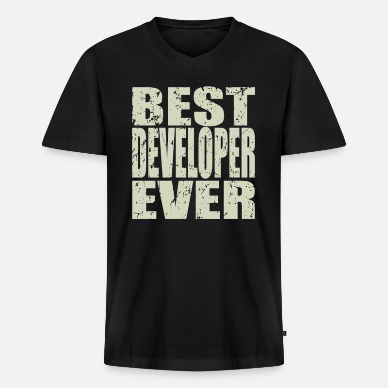 Best Developer ever Developer Gift - Men's Premium Organic T-shirt with V-neck - black
