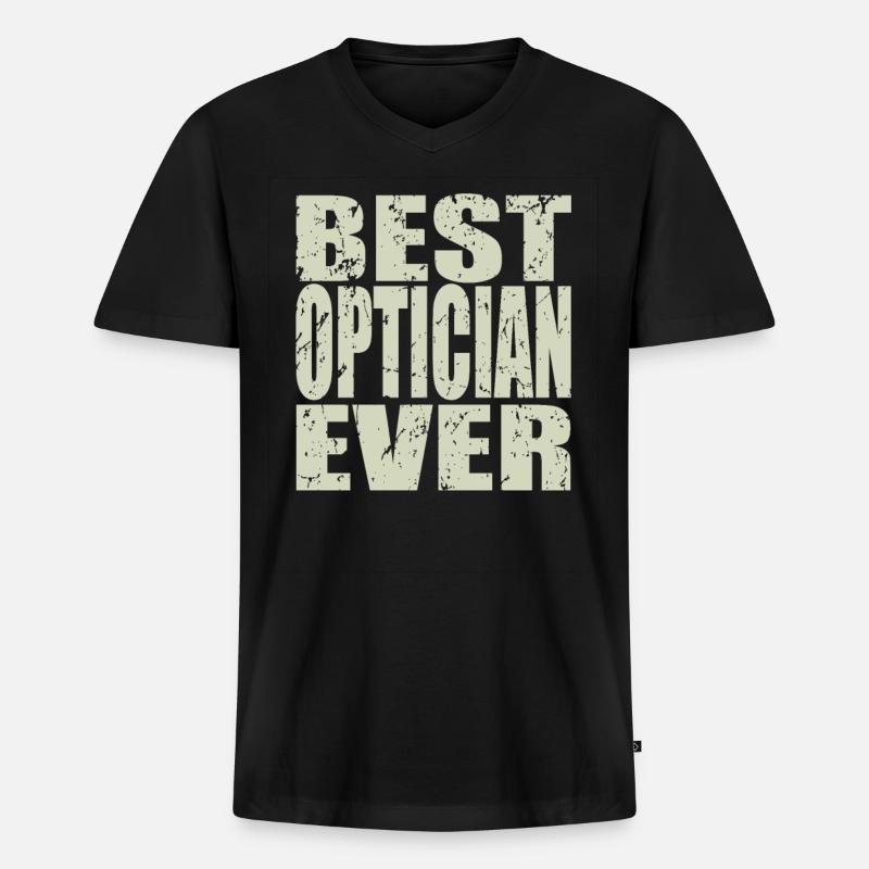 Best Optiker ever Optiker Geschenk - Männer Premium Bio T-Shirt mit V-Ausschnitt - Schwarz