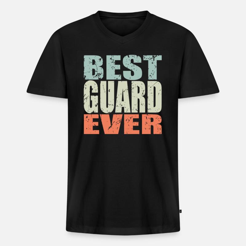 Best Wachmann ever Wachmann Geschenk - Männer Premium Bio T-Shirt mit V-Ausschnitt - Schwarz