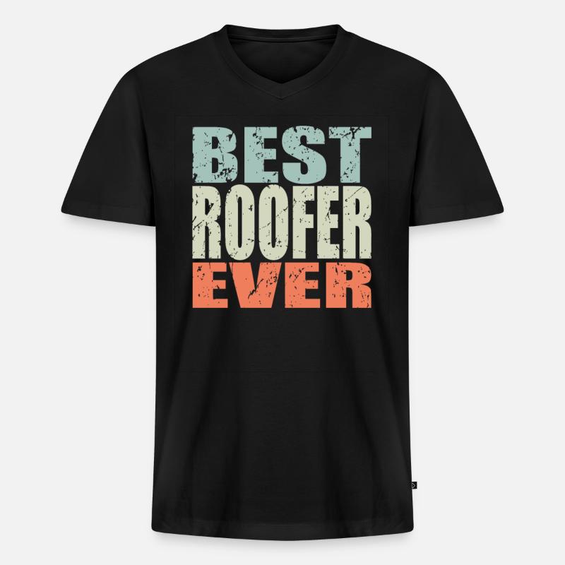 Best Dachdecker ever Dachdecker Geschenk - Männer Premium Bio T-Shirt mit V-Ausschnitt - Schwarz