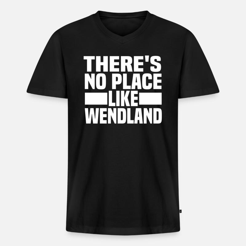 wendland - Männer Premium Bio T-Shirt mit V-Ausschnitt - Schwarz