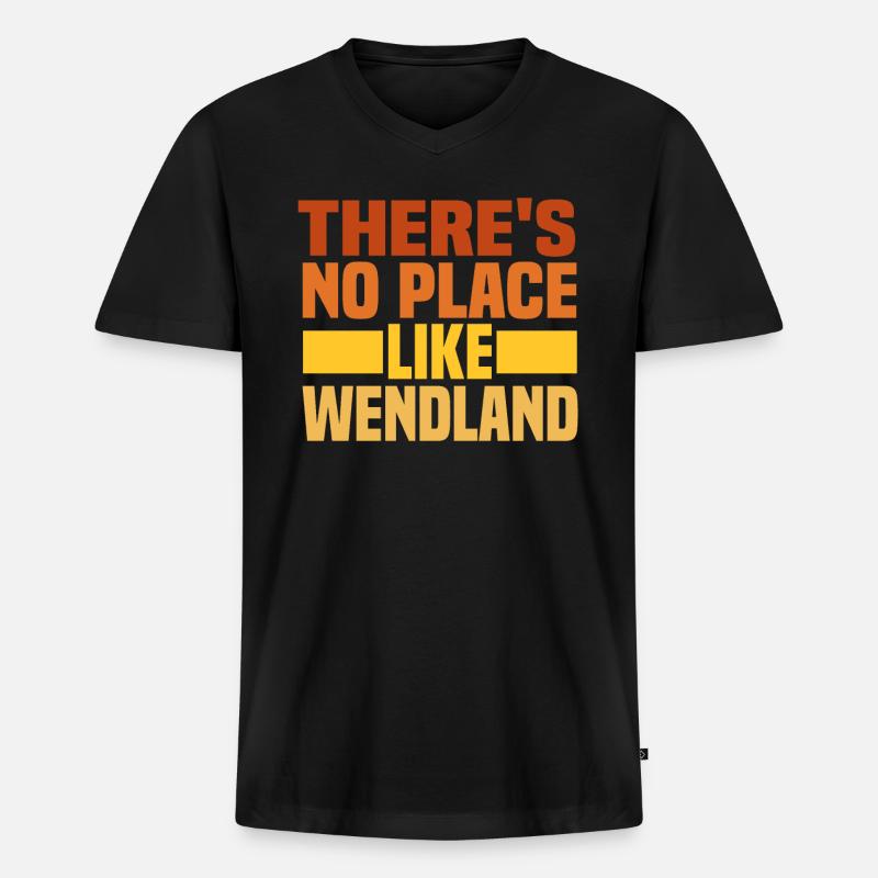 wendland - Männer Premium Bio T-Shirt mit V-Ausschnitt - Schwarz