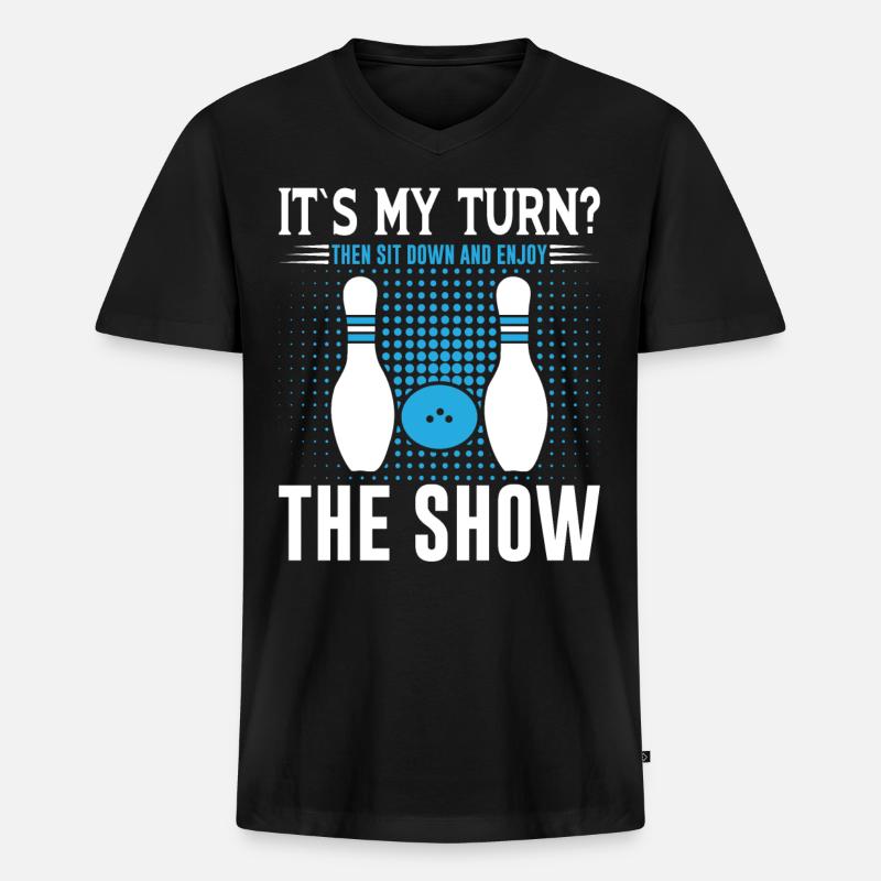 Bowling - Männer Premium Bio T-Shirt mit V-Ausschnitt - Schwarz