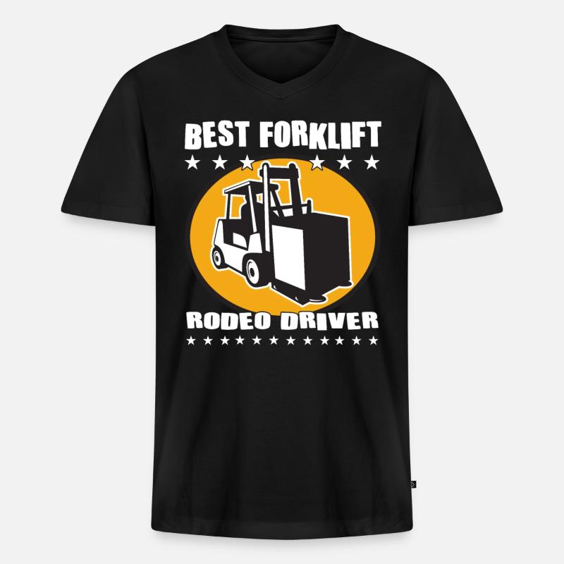 Bester Gabelstapler -Rodeo -Treiber - - Männer Premium Bio T-Shirt mit V-Ausschnitt - Schwarz