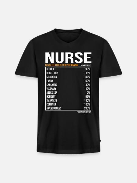 Nurse Daily Funny - Men's Premium Organic T-shirt with V-neck - black