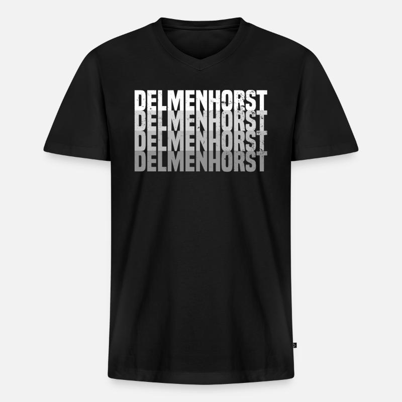 delmenhorst - Männer Premium Bio T-Shirt mit V-Ausschnitt - Schwarz
