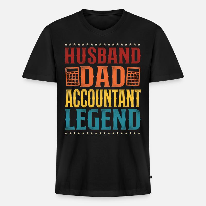 Comptable Comptable Comptable Comptabilité - T-shirt encolure en V Premium bio Homme - noir