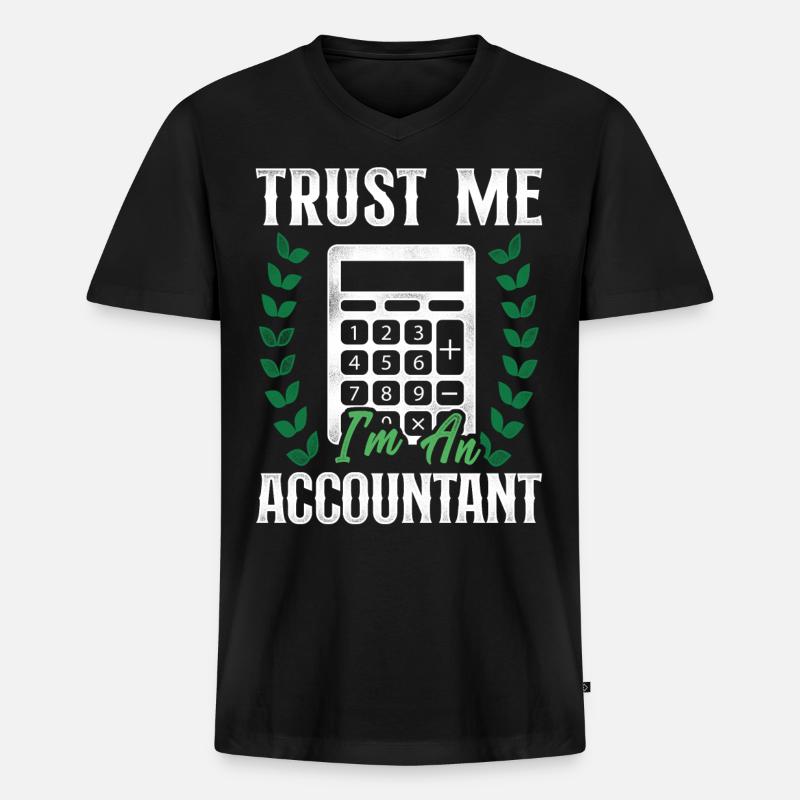 Comptable Comptable Comptable Comptabilité - T-shirt encolure en V Premium bio Homme - noir