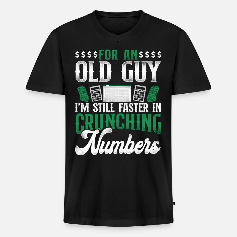 Comptable Comptable Comptable Comptabilité - T-shirt encolure en V Premium bio Homme - noir
