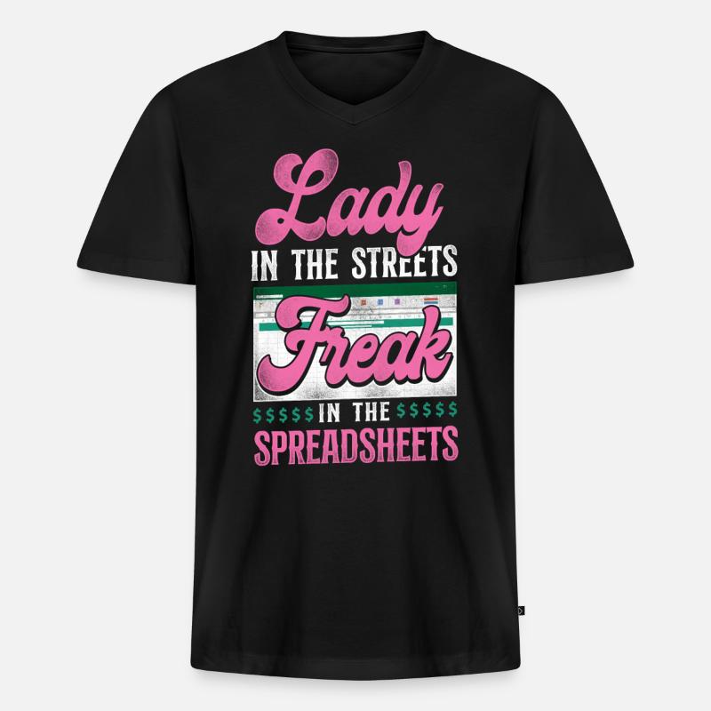 Comptable Comptable Comptable Comptabilité - T-shirt encolure en V Premium bio Homme - noir