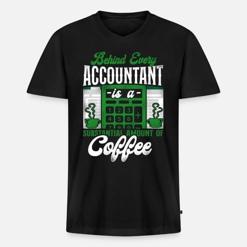 Comptable Comptable Comptable Comptabilité - T-shirt encolure en V Premium bio Homme - noir