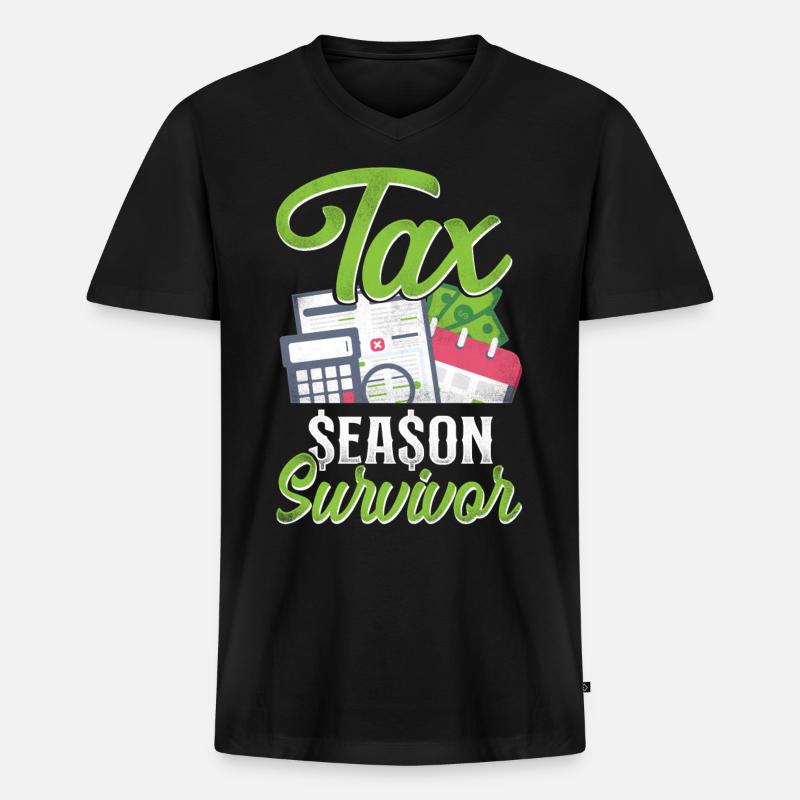 Comptable Comptable Comptable Comptabilité - T-shirt encolure en V Premium bio Homme - noir