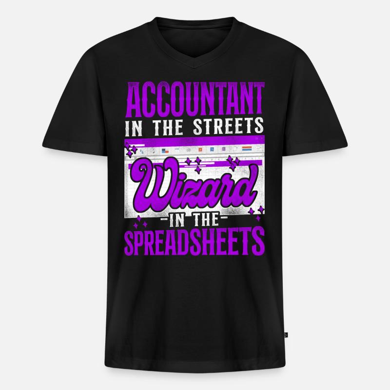 Comptable Comptable Comptable Comptabilité - T-shirt encolure en V Premium bio Homme - noir