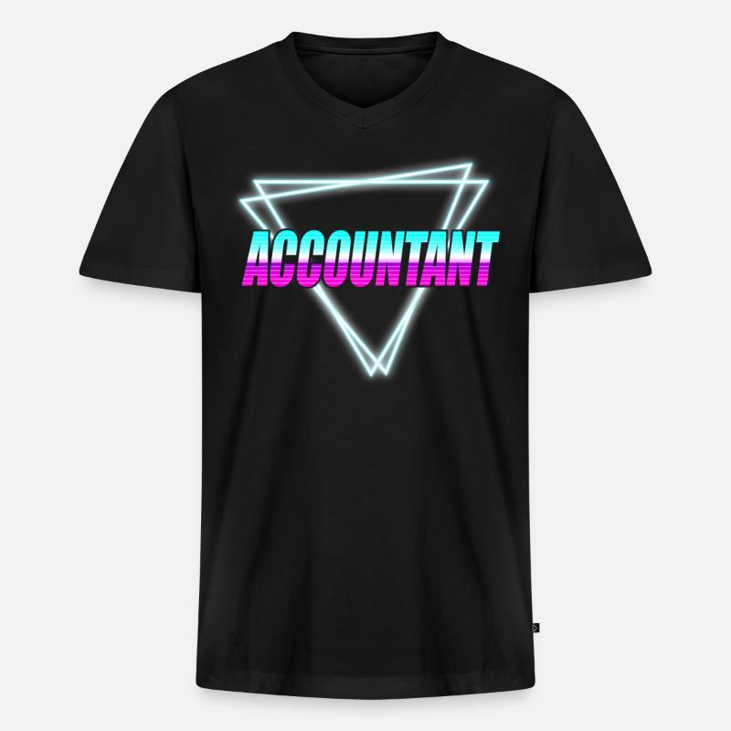 Comptable Comptable Comptable Comptabilité - T-shirt encolure en V Premium bio Homme - noir