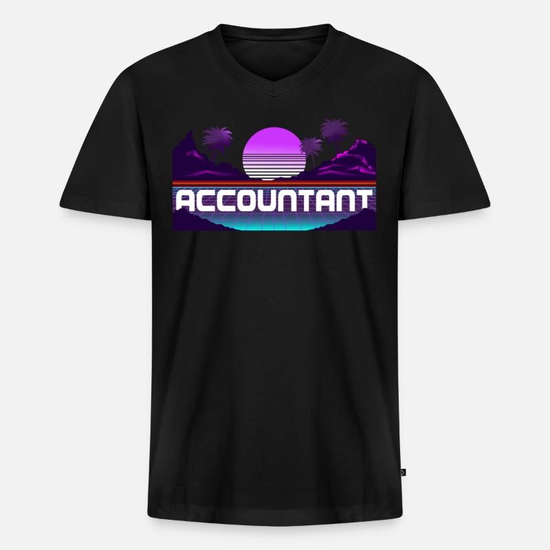 Comptable Comptable Comptable Comptabilité - T-shirt encolure en V Premium bio Homme - noir