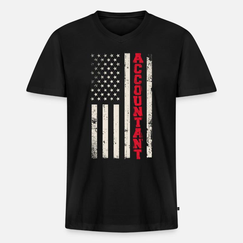 Comptable Comptable Comptable Comptabilité - T-shirt encolure en V Premium bio Homme - noir
