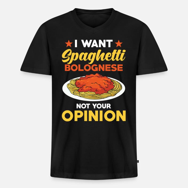 Spaghetti Bolognese - Männer Premium Bio T-Shirt mit V-Ausschnitt - Schwarz