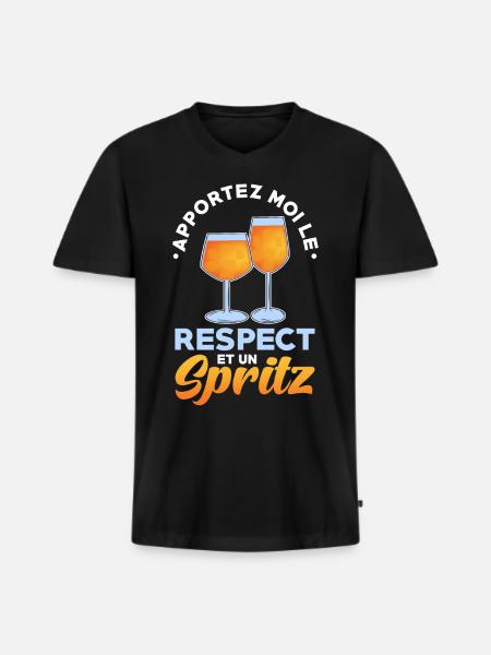 Spritz Cocktail - Männer Premium Bio T-Shirt mit V-Ausschnitt - Schwarz