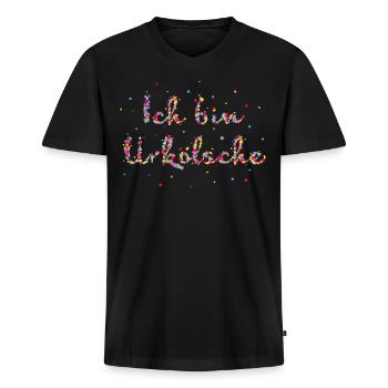 Kölsch Köln Kölner Karneval Kölnerin Fasching - Männer Premium Bio T-Shirt mit V-Ausschnitt - Schwarz - Vorne - Nico (187cm)