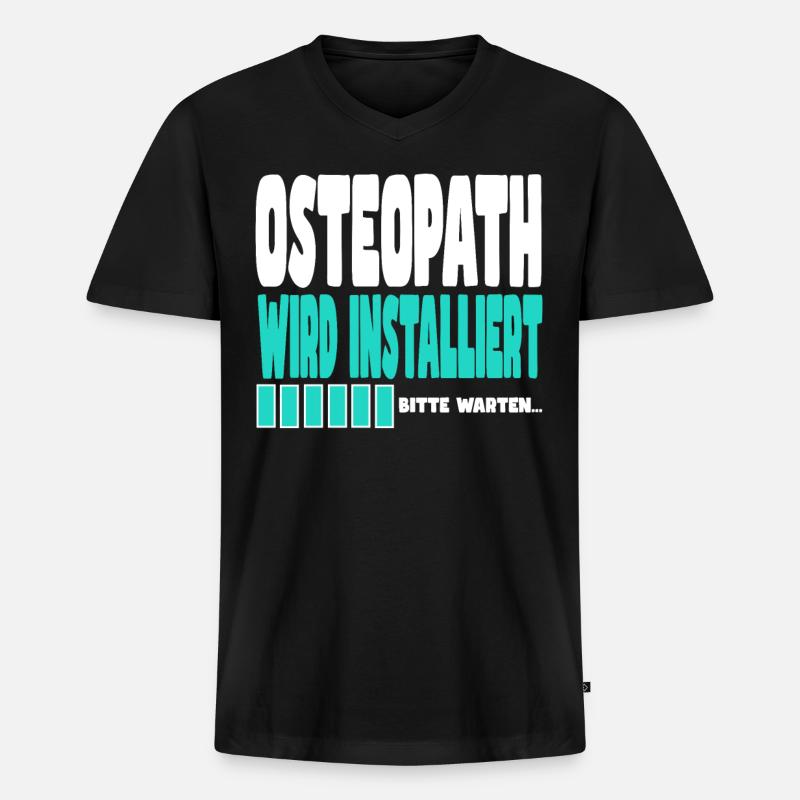 Osteopath wird installiert - Männer Premium Bio T-Shirt mit V-Ausschnitt - Schwarz