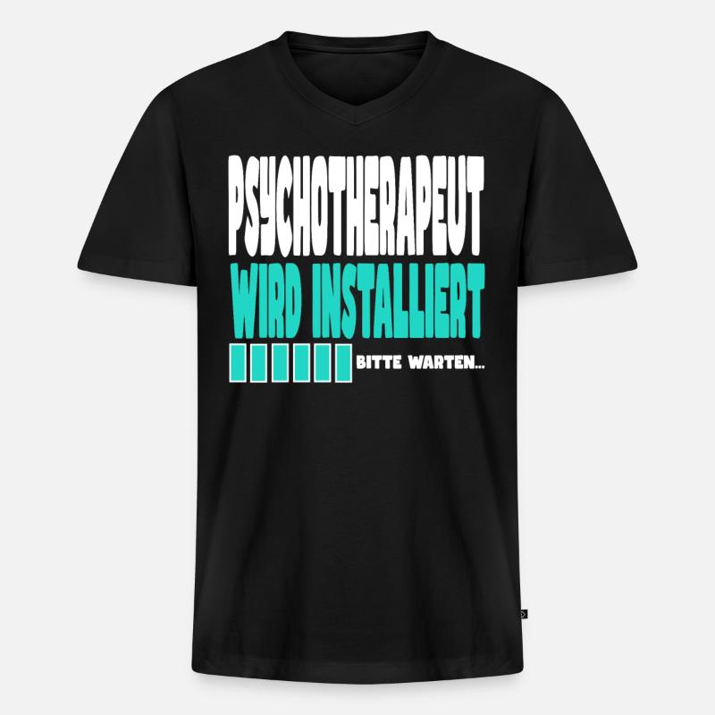 Psychotherapeut wird installiert - Männer Premium Bio T-Shirt mit V-Ausschnitt - Schwarz