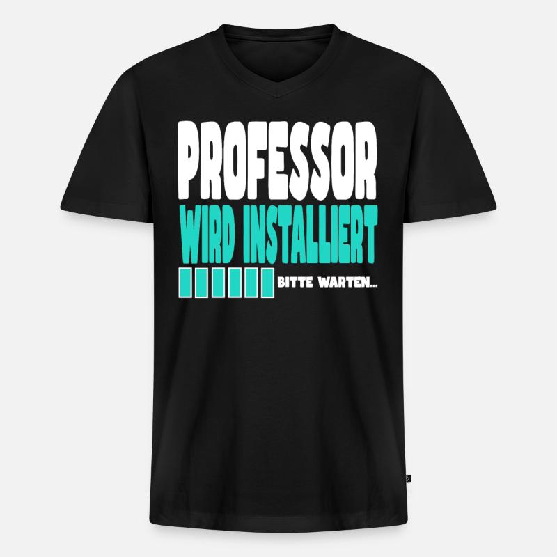 Professor wird installiert - Männer Premium Bio T-Shirt mit V-Ausschnitt - Schwarz