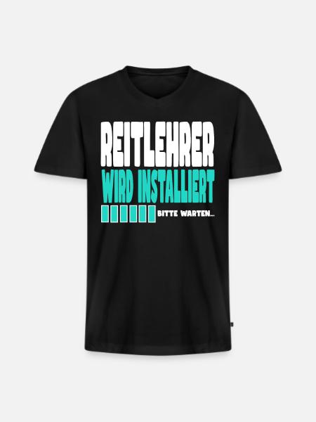 Reitlehrer wird installiert - Männer Premium Bio T-Shirt mit V-Ausschnitt - Schwarz