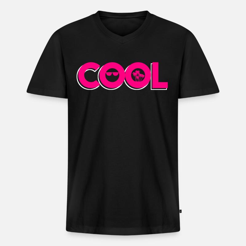 cool sonnenbrille - Männer Premium Bio T-Shirt mit V-Ausschnitt - Schwarz
