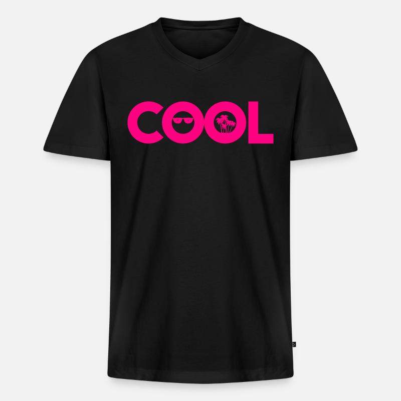 cool sonnenbrille pink - Männer Premium Bio T-Shirt mit V-Ausschnitt - Schwarz