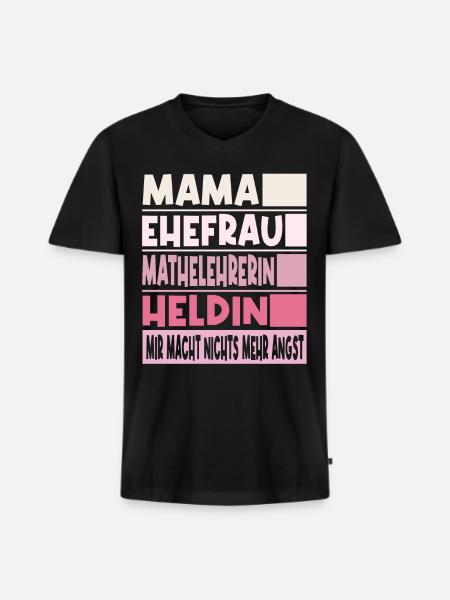 Mathelehrerin Mama Ehefrau Heldin - Männer Premium Bio T-Shirt mit V-Ausschnitt - Schwarz