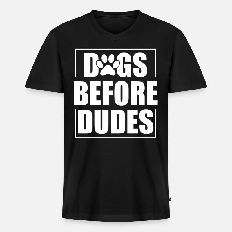 Hunde Vor Kerle - Männer Premium Bio T-Shirt mit V-Ausschnitt - Schwarz