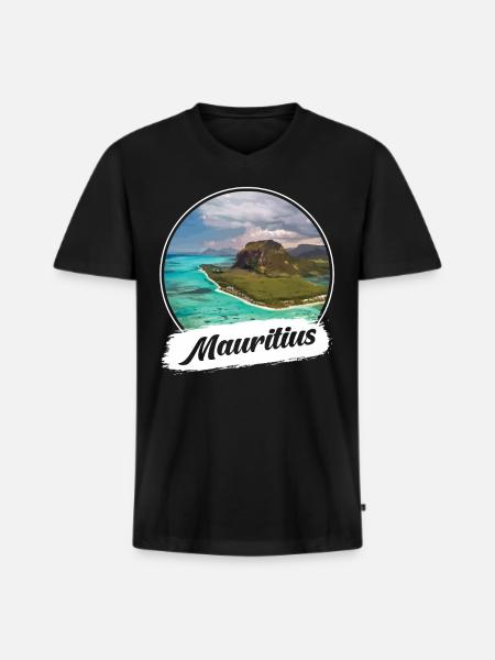 Mauritius Souvenir - Men's Premium Organic T-shirt with V-neck - black