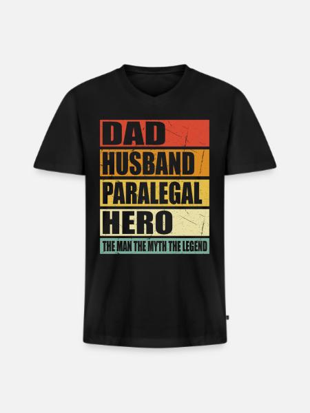 Father Husband Paralegal Held - Men's Premium Organic T-shirt with V-neck - black