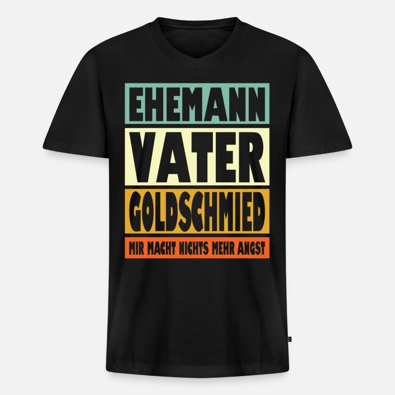 Gleisbauer Vater Ehemann Held - Männer Premium Bio T-Shirt mit V-Ausschnitt - Schwarz