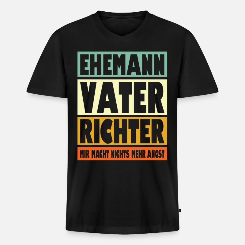 Richter Vater Ehemann Held - Männer Premium Bio T-Shirt mit V-Ausschnitt - Schwarz
