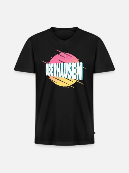 Oberhausen Germany City Font Vintage Retro - Men's Premium Organic T-shirt with V-neck - black
