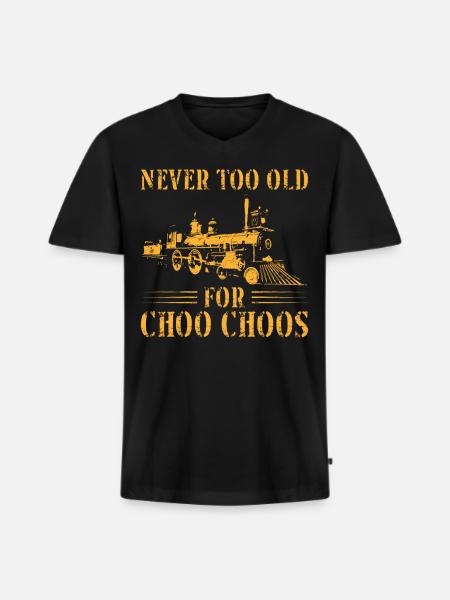 Steam Train Driver Trainspotting - Men's Premium Organic T-shirt with V-neck - black