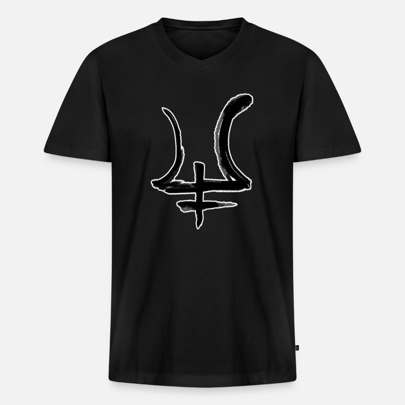 Neptun Astrologie Symbol - Männer Premium Bio T-Shirt mit V-Ausschnitt - Schwarz