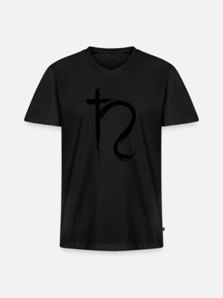 Saturn Astrology Symbol - Men's Premium Organic T-shirt with V-neck - black