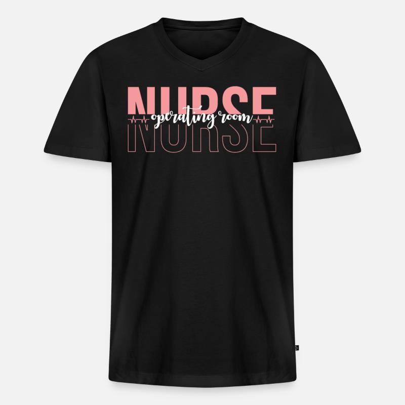 OP-Schwester Operation Krankenschwester - Männer Premium Bio T-Shirt mit V-Ausschnitt - Schwarz