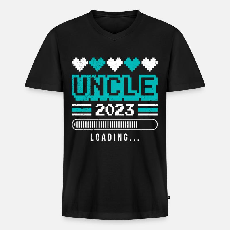 Onkel 2023 loading - Männer Premium Bio T-Shirt mit V-Ausschnitt - Schwarz