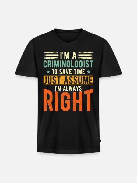 Criminologist Criminology Nutritional information - Men's Premium Organic T-shirt with V-neck - black