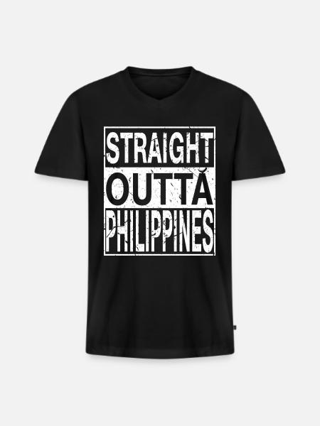 Philippines Straight outta Philippines - Men's Premium Organic T-shirt with V-neck - black